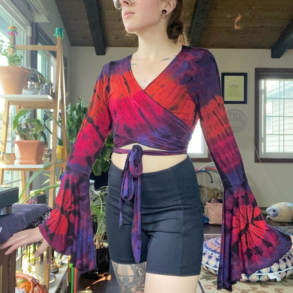 Kathmandu Red and Purple Wrap Blouse
